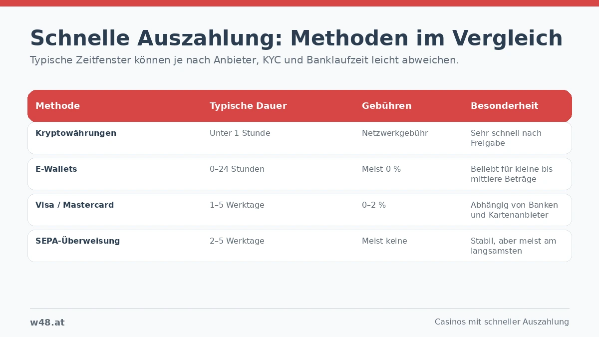 casino auszahlungsmethoden vergleich